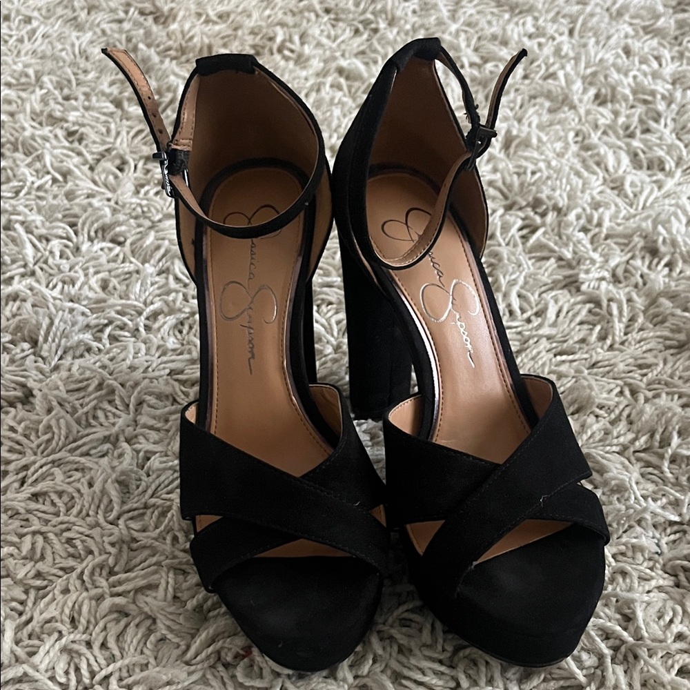 Jessica Simpson Black Strappy Heels